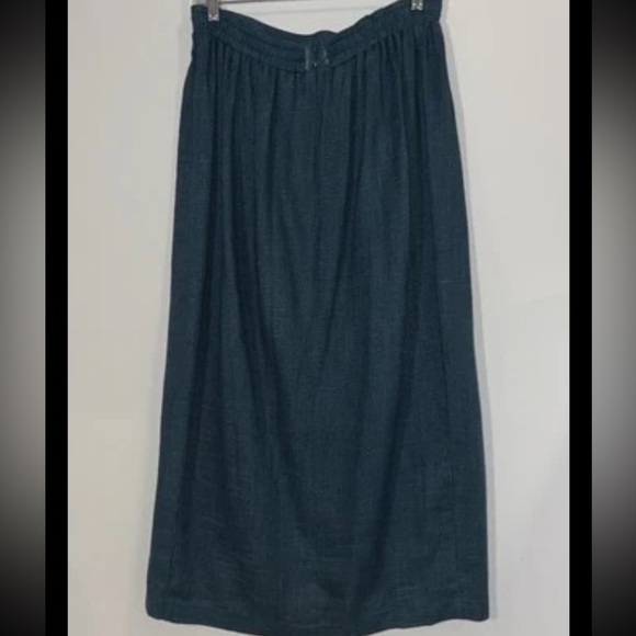 Vintage Coldwater Creek Linen Rayon Maxi Skirt Teal Size Large - Picture 2 of 9